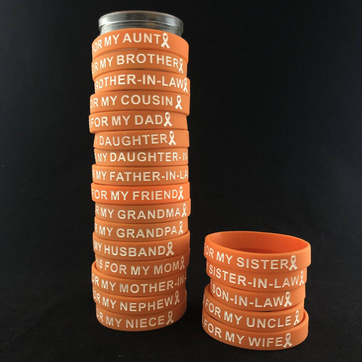 I Wear This for You — Orange & White Awareness Wristband
