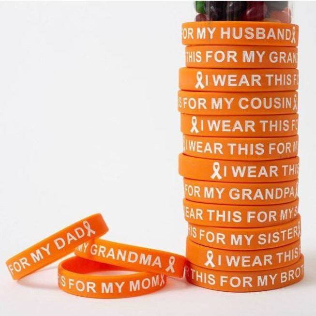 I Wear This for You — Orange & White Awareness Wristband
